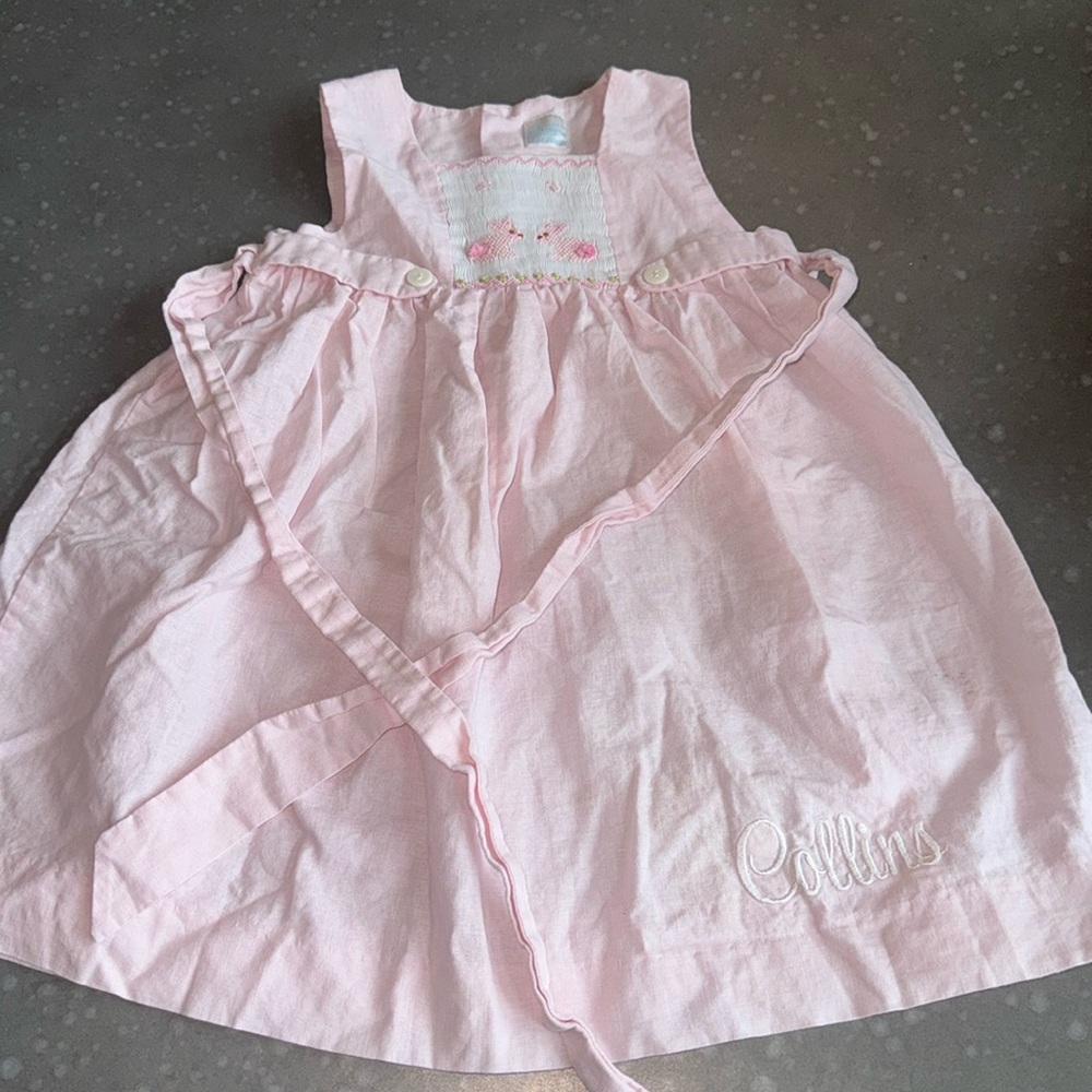 Edgehill Collection Smocked Easter Dress 24 months with Collins monogram EUC